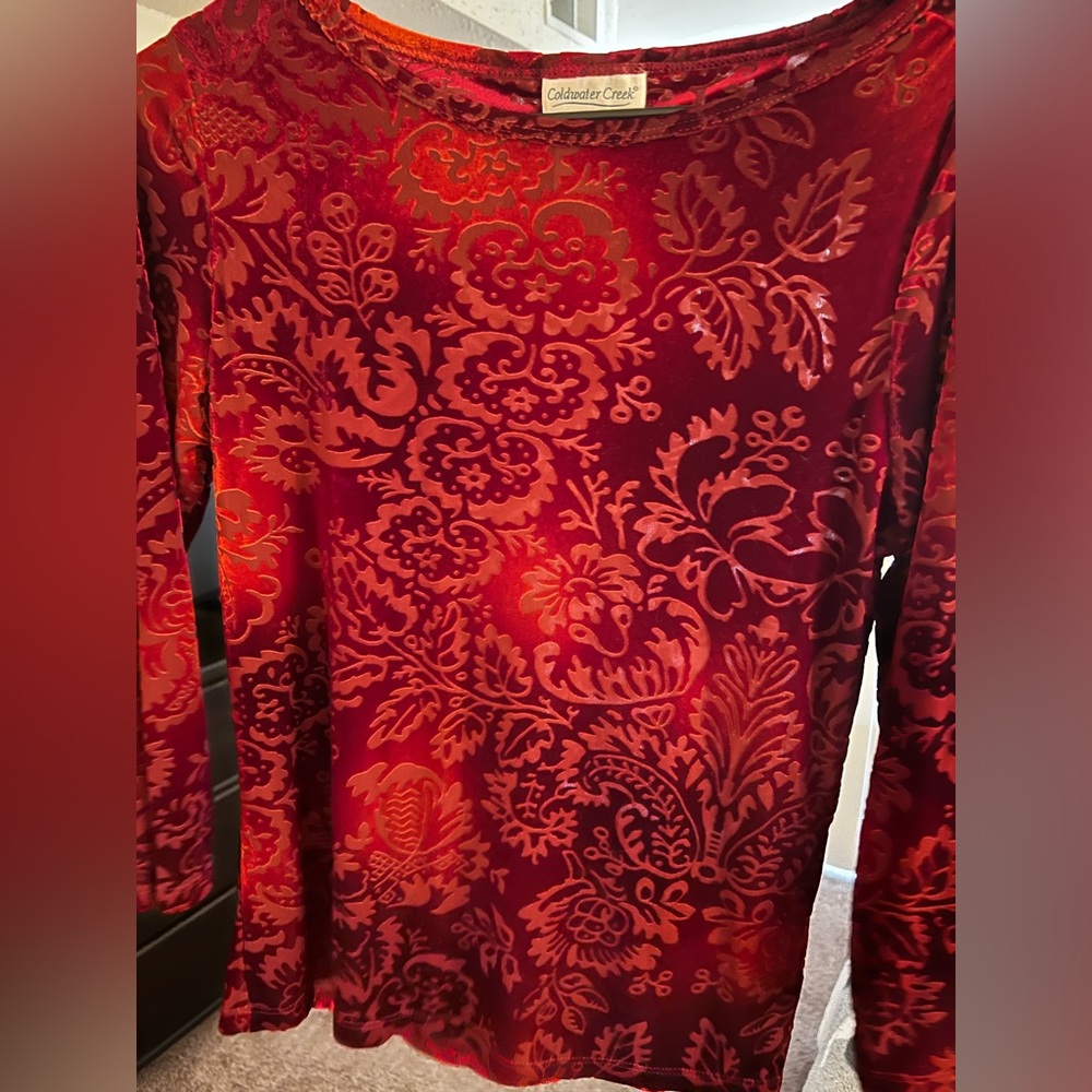 Y2K Coldwater Creek Velvet Top size Small